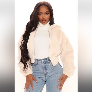 Fashion nova fuzzy bomber